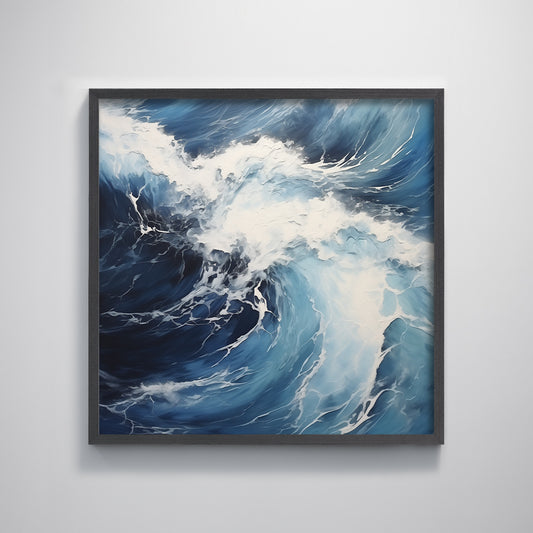 Blue Ocean Sea Wave Textured Art Print