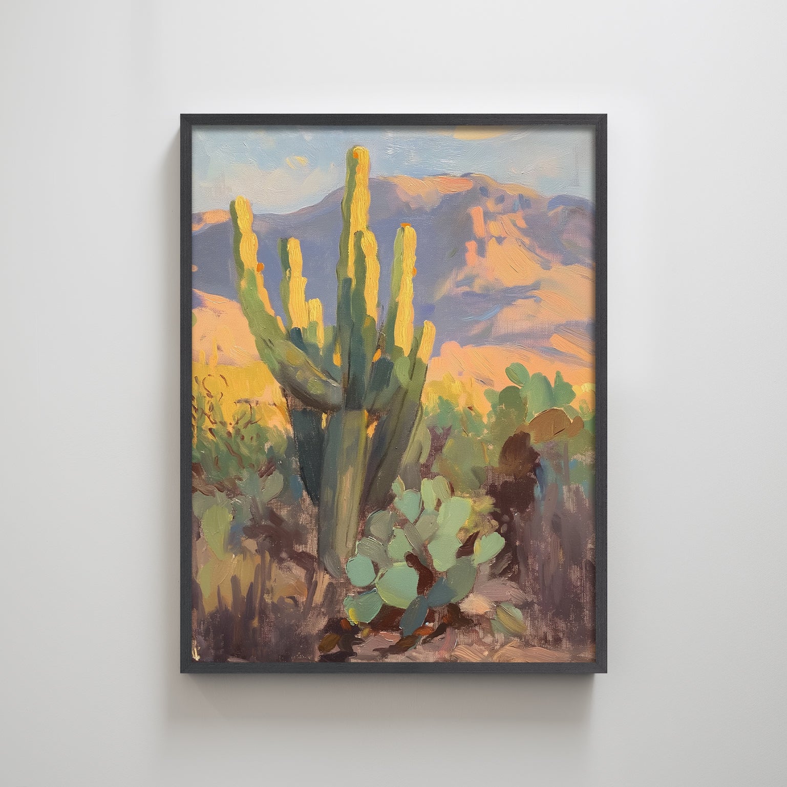 Cactus Plant Abstract Texture Art Print Desert Wall Decor for Living Room  Modern Botanical Style