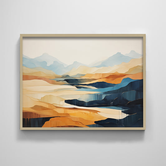 Textured Landscape Mountain Abstract Minimal Art Print Nature Wall Art Earth Tone