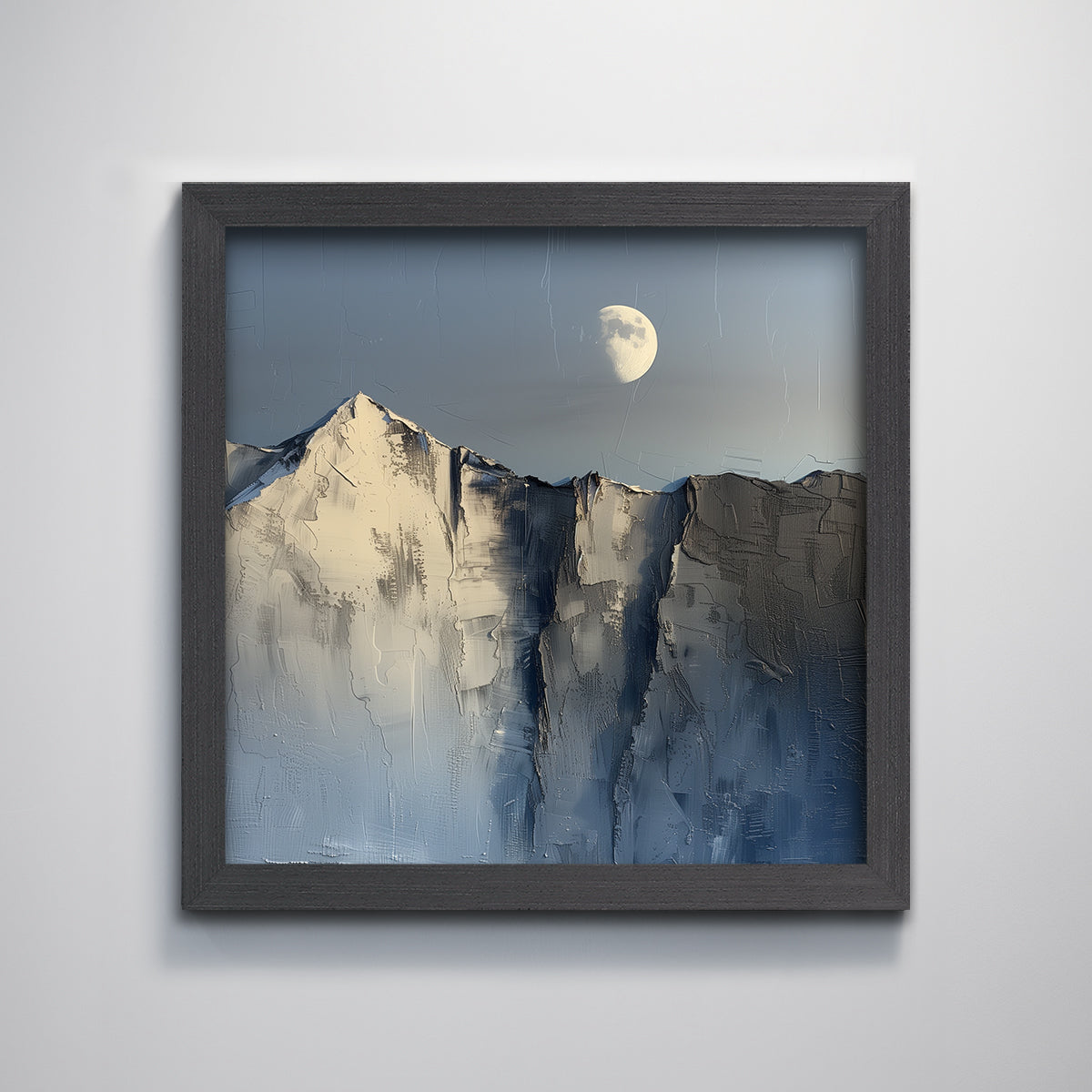 Mountain Moon Landscape Textured Wall Art Print