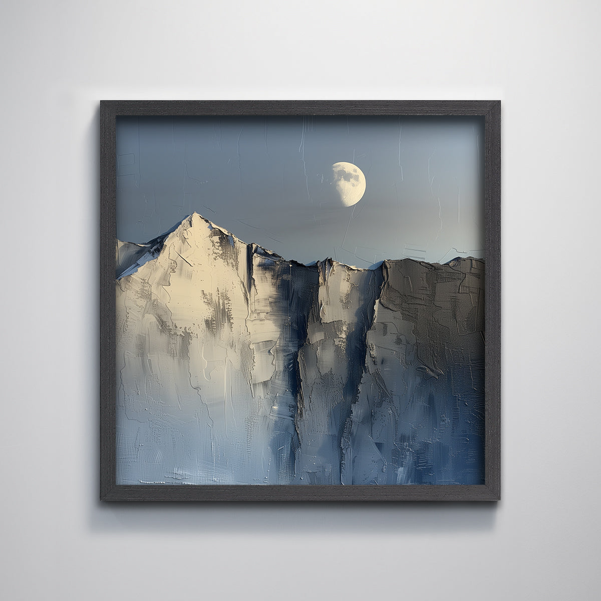 Mountain Moon Landscape Textured Wall Art Print