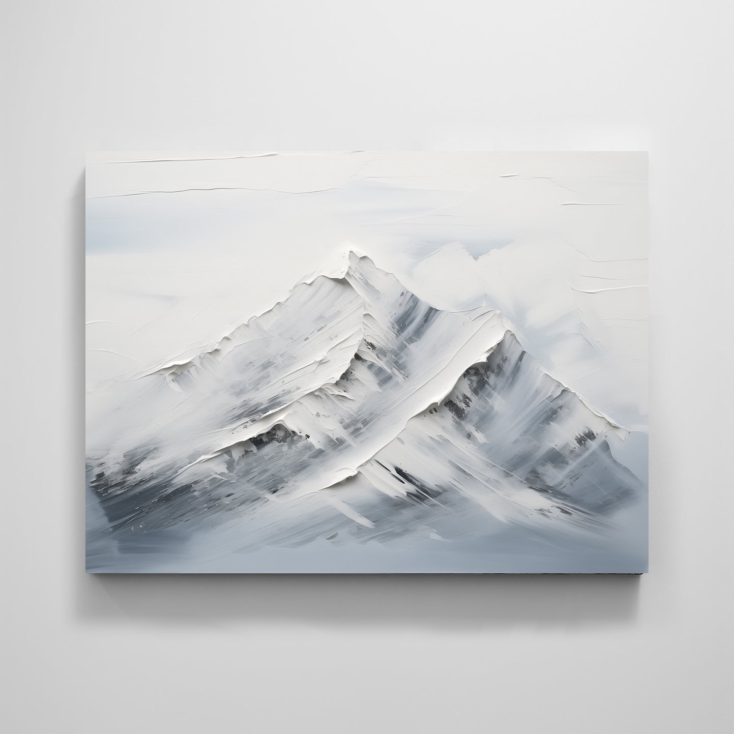 Snow Mountain Textured Print Wabi Sabi Minimalism Nature Hiking Printing Wall Art