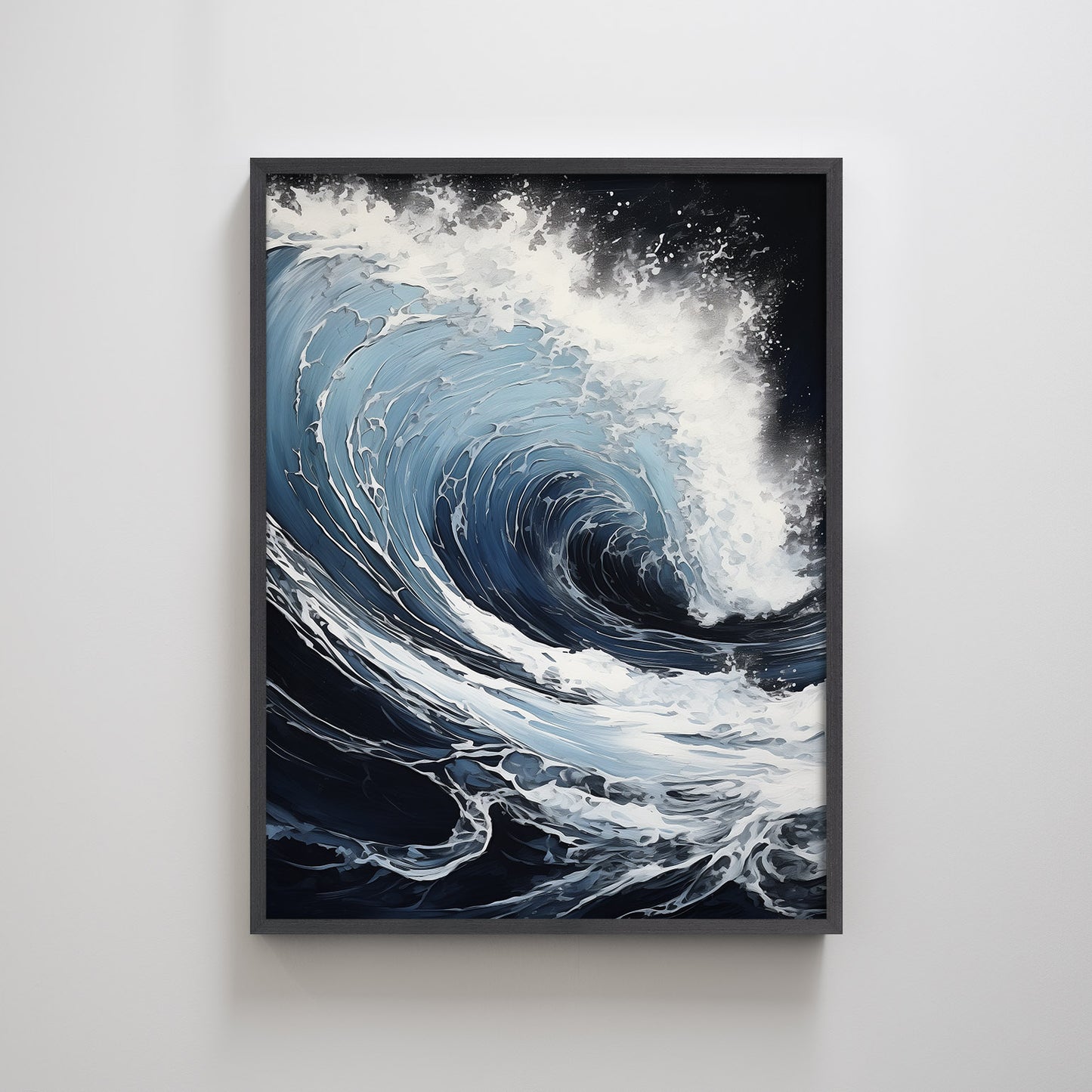 Abstract Ocean Wave Textured Framed Wall Art Print