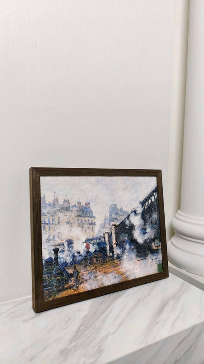 Saint-Lazare Station Station: The Arrival of the Train | Canvas Painting Wall Decor Saint-Lazare Station Train Arrival Decor