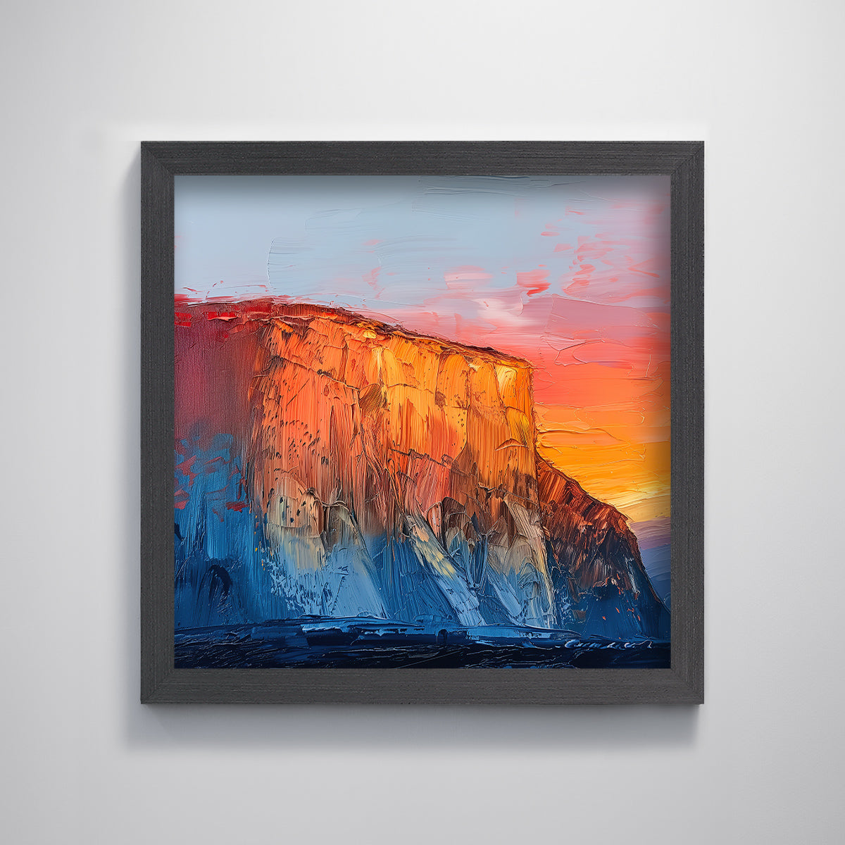 Textured Abstract El Capitan Yosemite Landscape yellow Sunset Mountain Wall Art