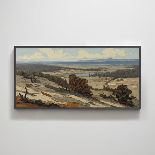 Rolling Hills and Tranquil River | Landscape Wall Art for Serene Home Decor