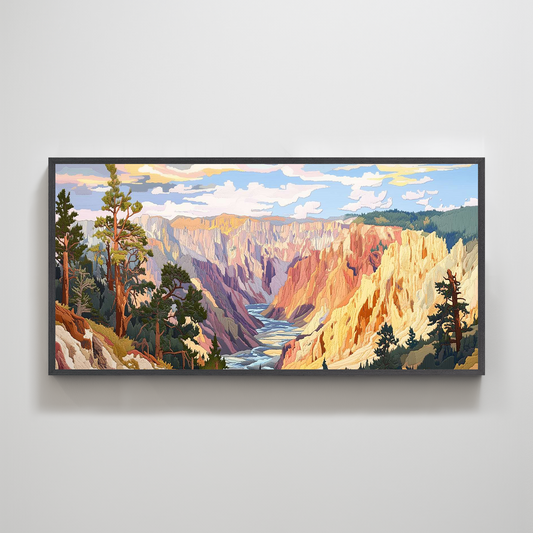 Valley of Dusk | Sunset Landscape Wall Art for Modern Living Room Decor