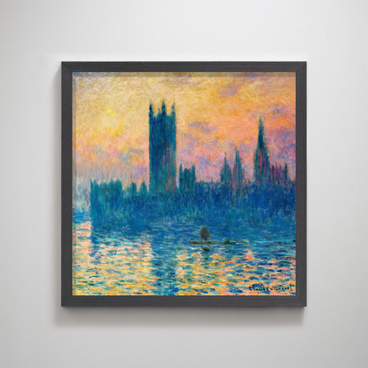 The Houses of Parliament, Sunset, Monet | Landscape Painting Wall Decor for Office Space