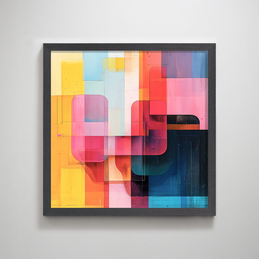 Colored Squares | Modern Geometric Wall Art for Contemporary Home Decor