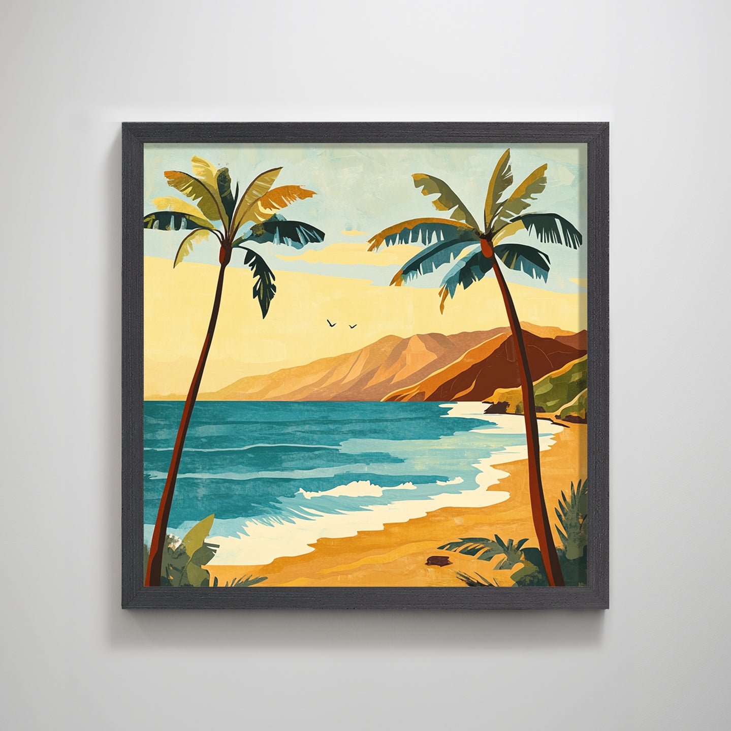 Sea Breeze Blowing | Coastal Wave Painting for Beach House Decor