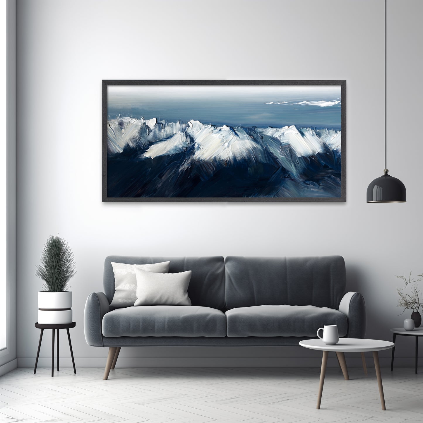 Alps Switzerland Snow Mountain Landscape Textured Printing Wall Art