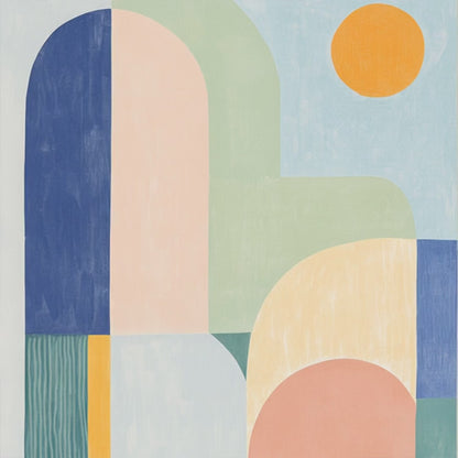 Sunny Abstract | Vibrant Color Field Painting for Bright Living Room Decor