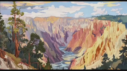 Valley of Dusk | Sunset Landscape Wall Art for Modern Living Room Decor