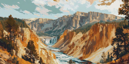 Yellowstone National Park Grand Canyon | Nature Photography Wall Art for Rustic Home Decor