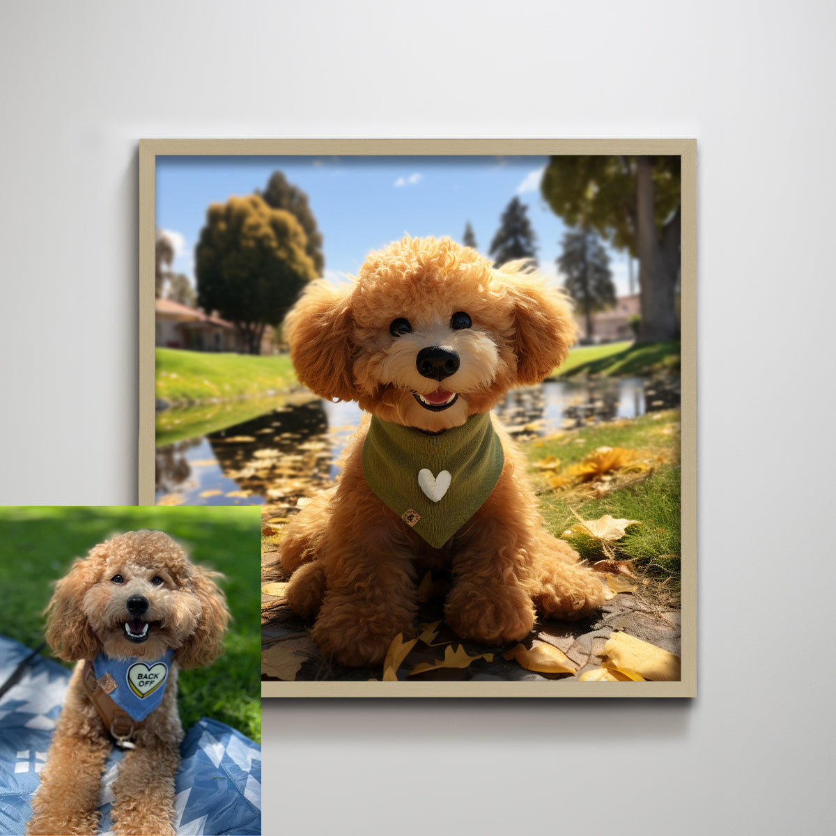 Custom Pet Portrait Textured Art Print Wall Decor(AR Talking Avatar)