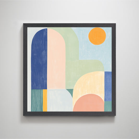 Sunny Abstract | Vibrant Color Field Painting for Bright Living Room Decor