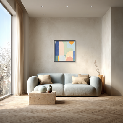 Sunny Abstract | Vibrant Color Field Painting for Bright Living Room Decor
