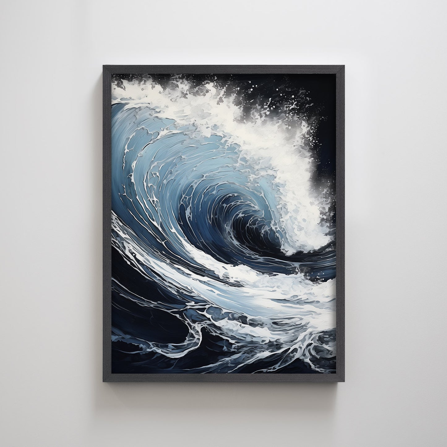 Abstract Ocean Wave Textured Framed Wall Art Print