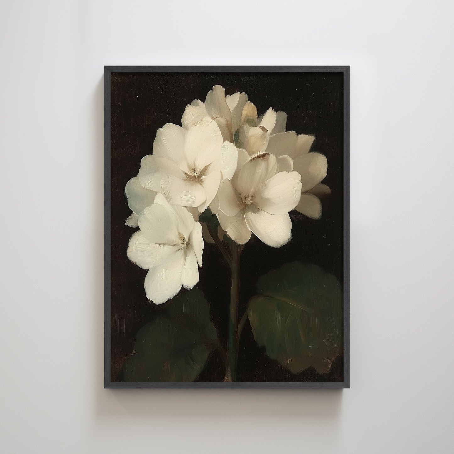 White Flower Textured Art Print Wall Decor